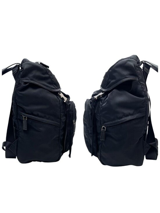 Prada Nylon Saffiano Leather Backpack Black